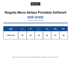 TRA628 Regatta Mens Ablaze Printable Softshell size guide (TRA628)