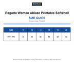 TRA629 Regatta Women Ablaze Printable Softshell size guide (TRA629)