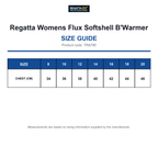 TRA790 Regatta Womens Flux Softshell B'Warmer size guide (TRA790)