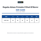 TRA844 Regatta Ablaze Printable S'Shell B'Warmr size guide (TRA844)