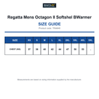 TRA848 Regatta Mens Octagon II Softshel BWarmer size guide (TRA848)