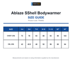 TRA882 Regatta Junior Ablaze SShell Bodywarmer size guide (TRA882)