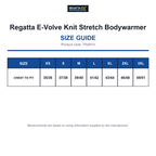TRA914 Regatta E-Volve Knit Stretch Bodywarmer size guide (TRA914)