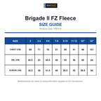 TRF515 Regatta Junior Brigade II FZ Fleece size guide (TRF515)
