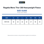 TRF582 Regatta Mens Thor 350 Heavyweight Fleece size guide (TRF582)