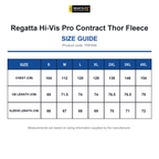 TRF648 Regatta Hi-Vis Pro Contract Thor Fleece size guide (TRF648)