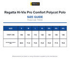 TRS320 Regatta Hi-Vis Pro Comfort Polycot Polo size guide (TRS320)