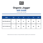 UCC362 Organic Jogger size guide (UCC362)
