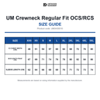 UM3430010 UM Crewneck Regular Fit OCS/RCS size guide (UM3430010)