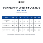 UM3430020 UM Crewneck Loose Fit OCS/RCS size guide (UM3430020)