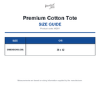 W201 Westford Mill Premium Cotton Tote size guide (W201)