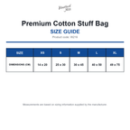 W216 Westford Mill Premium Cotton Stuff Bag size guide (W216)