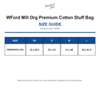W266 WFord Mill Org Premium Cotton Stuff Bag size guide (W266)