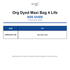 W285 Westford Mill Org Dyed Maxi Bag 4 Life size guide (W285)