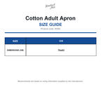 W364 Westford Mill Cotton Adult Apron size guide (W364)