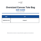 W606 Westford Mill Oversized Canvas Tote Bag size guide (W606)