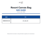 W608 Westford Mill Resort Canvas Bag size guide (W608)