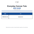 W610 Westford Mill Everyday Canvas Tote size guide (W610)