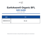 W801 Westford Mill EarthAware® Organic BFL size guide (W801)