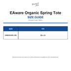 W821 Westford Mill EAware Organic Spring Tote size guide (W821)