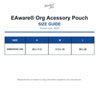 W830 Westford Mill EAware® Org Acessory Pouch size guide (W830)