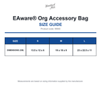 W840 Westford Mill EAware® Org Accessory Bag size guide (W840)