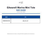 W845 Westford Mill EAware®  Marina Mini Tote size guide (W845)