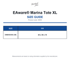 W855 Westford Mill EAware® Marina Tote XL size guide (W855)