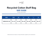 W915 Westford Mill Recycled Cotton Stuff Bag size guide (W915)