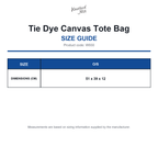 W930 Westford Mill Tie Dye Canvas Tote Bag size guide (W930)