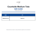 W950 Westford Mill Courtside Medium Tote size guide (W950)