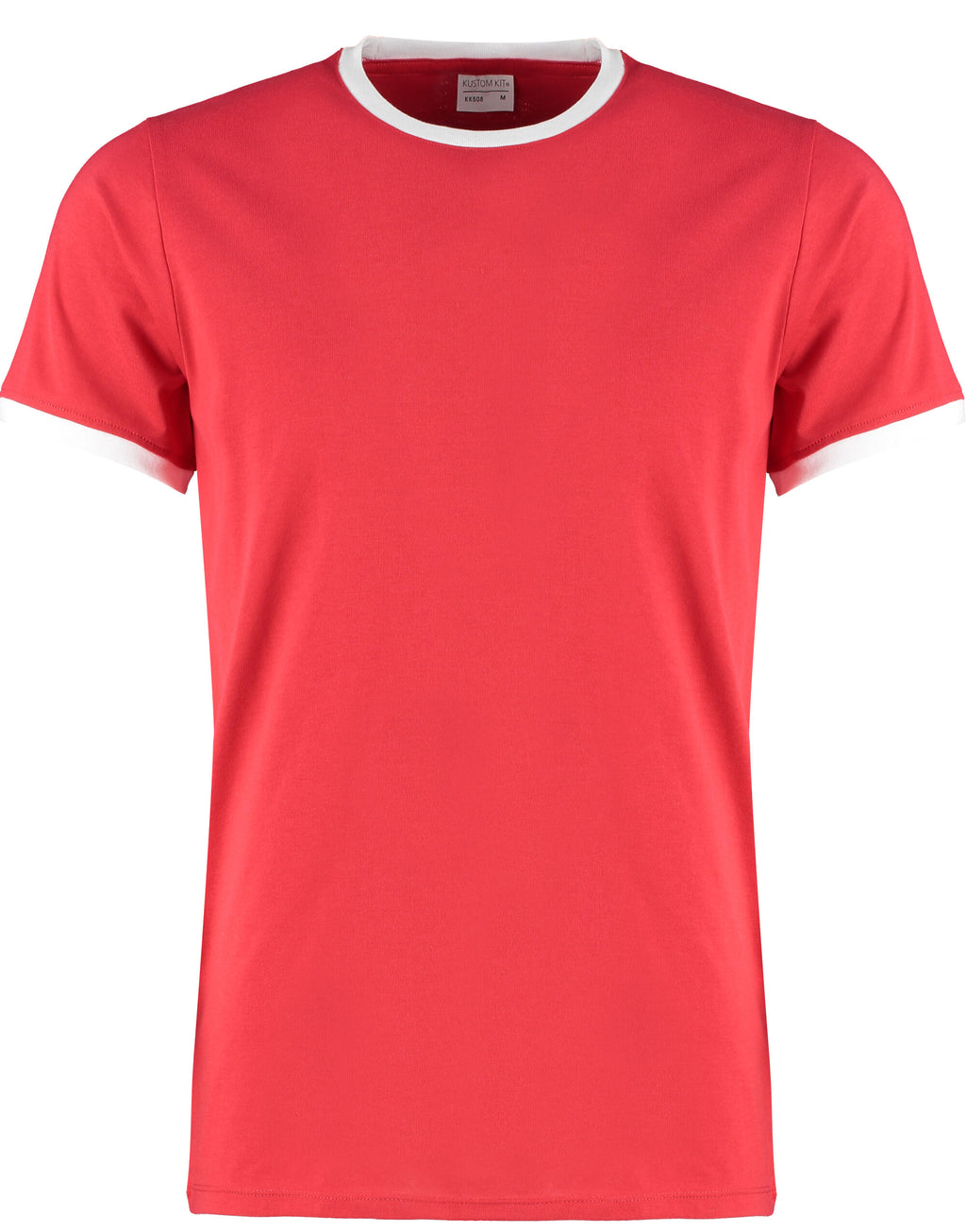 KK508 Kustom Kit Mens Fashion Fit Ringer Tee - Red/White - KK508