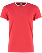 KK508 Kustom Kit Mens Fashion Fit Ringer Tee - Red/White - KK508