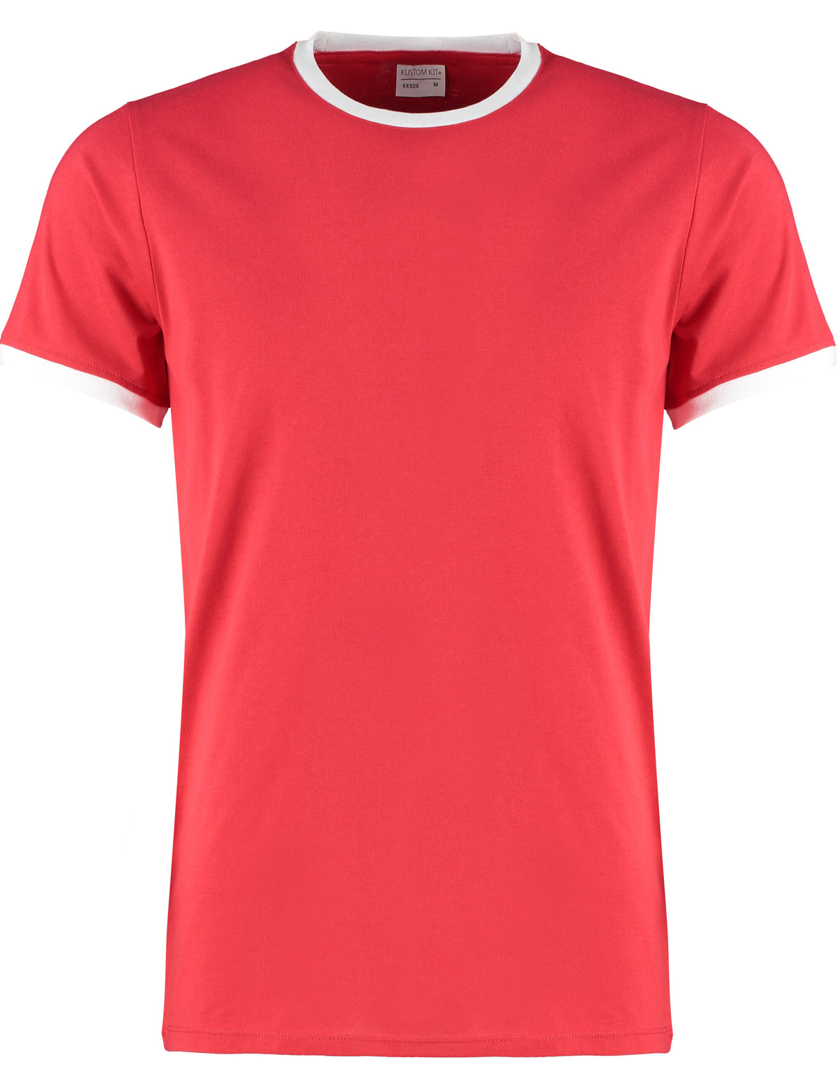 KK508 Kustom Kit Mens Fashion Fit Ringer Tee - Red/White - KK508
