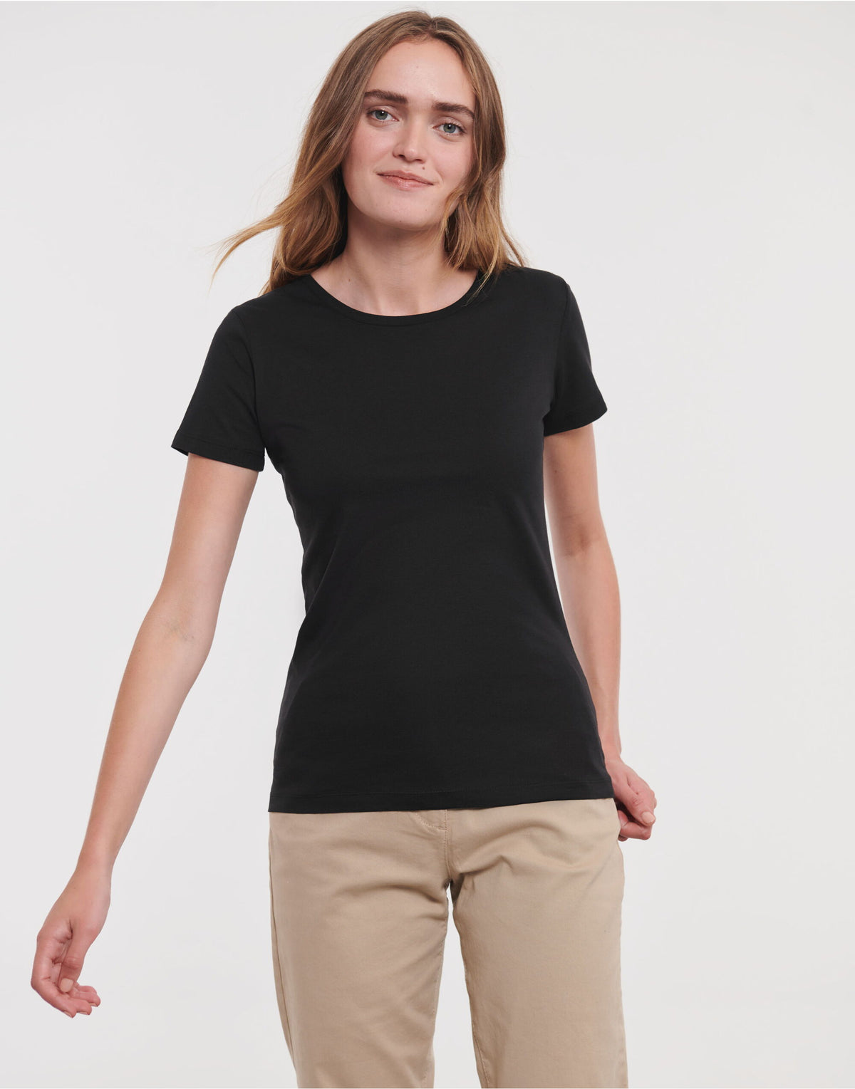 R108F Russell Ladies Pure Organic T - Black - R108F