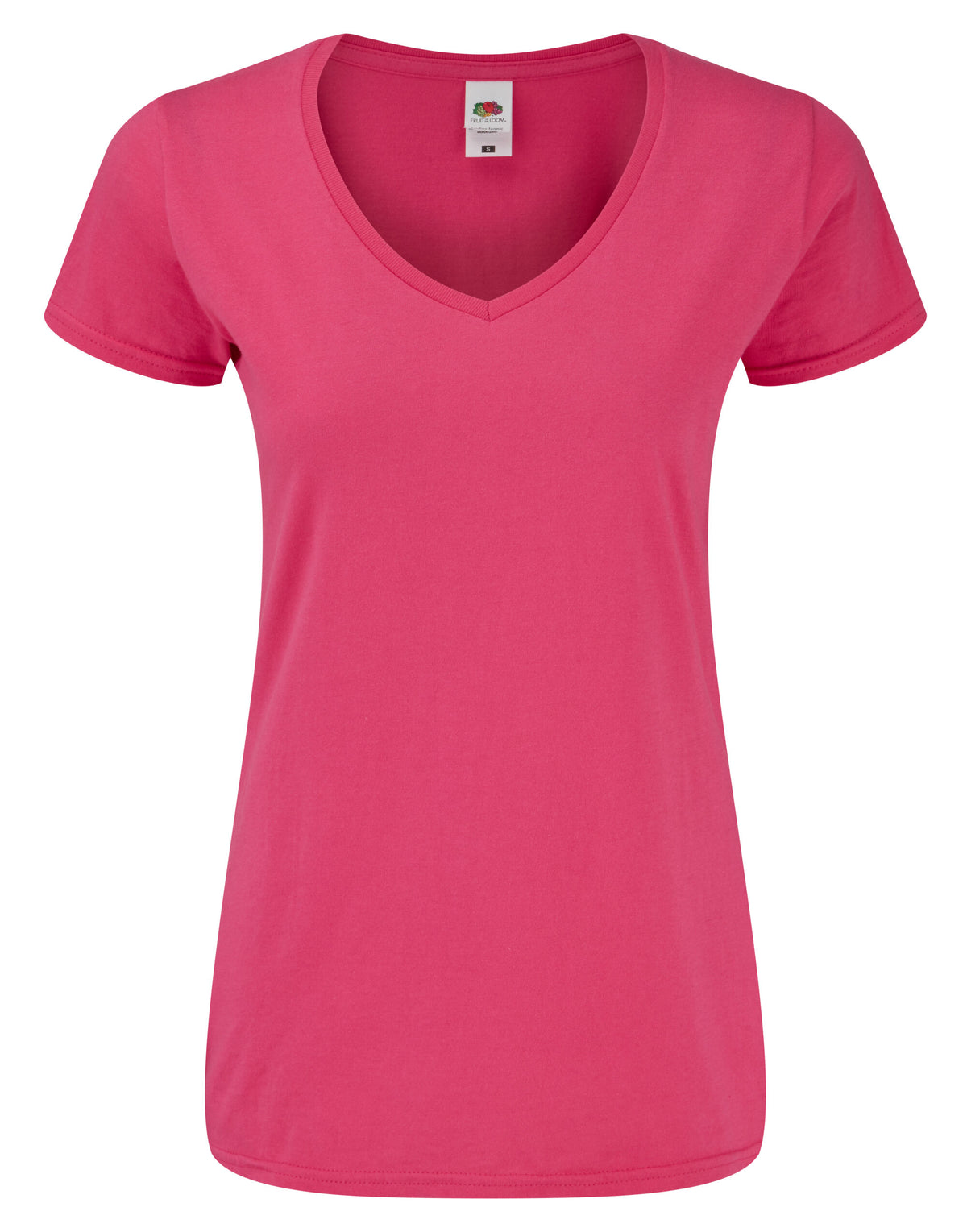 61444 FOTL Ladies Iconic 150 V-Neck T - Fuchsia - 61444