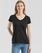 61444 FOTL Ladies Iconic 150 V-Neck T - Black - 61444
