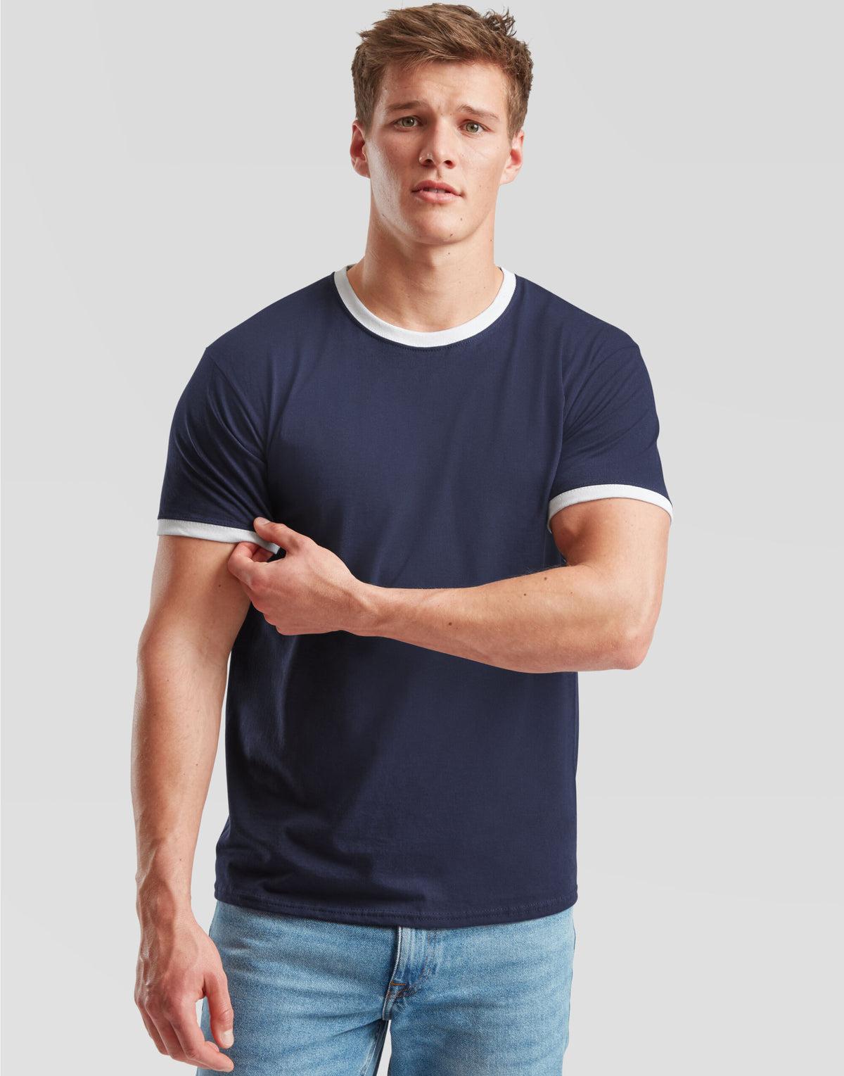 61168 FOTL Mens Valueweight Ringer T