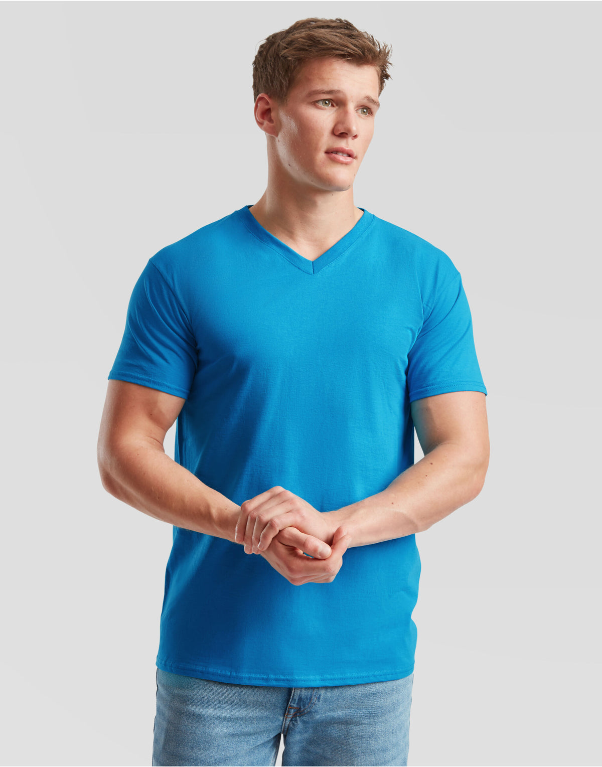 61066 FOTL Mens Valueweight V-Neck T