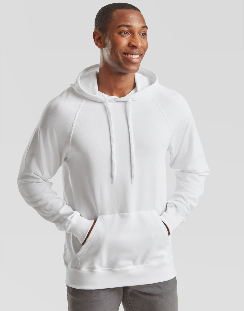 62140 FOTL Men's Lightweight Hooded Sweat - White - 62140