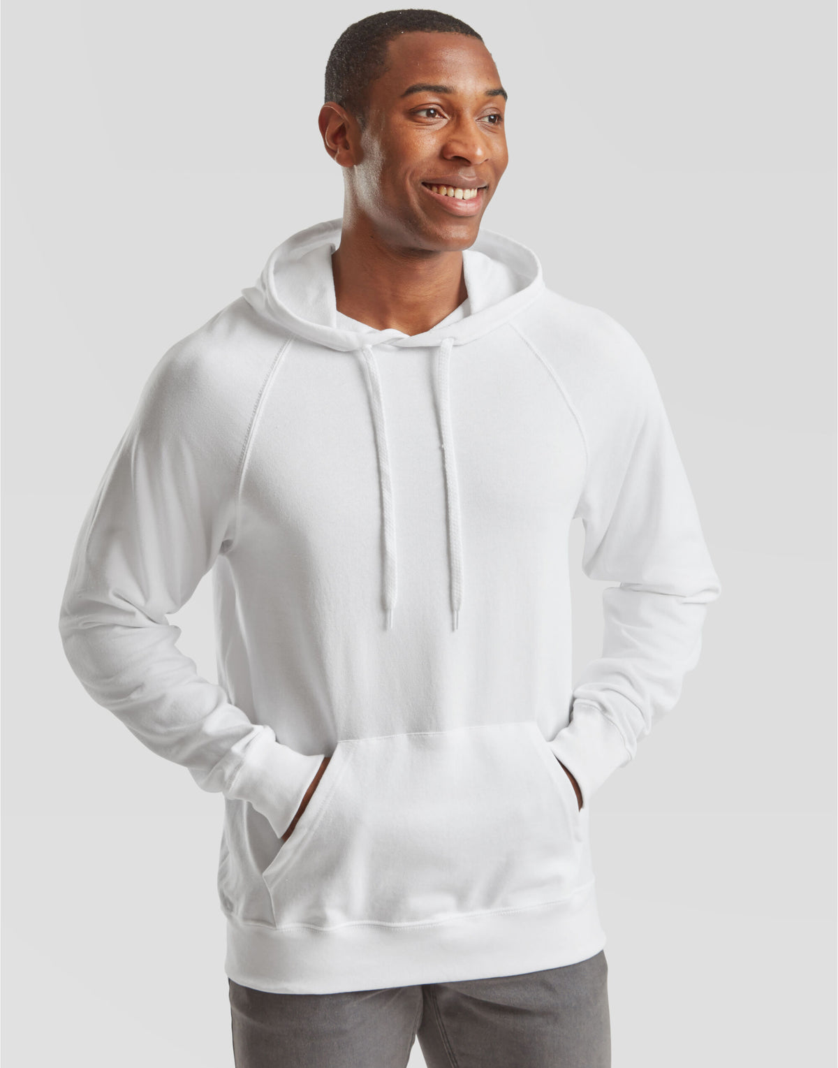 62140 FOTL Men's Lightweight Hooded Sweat - White - 62140