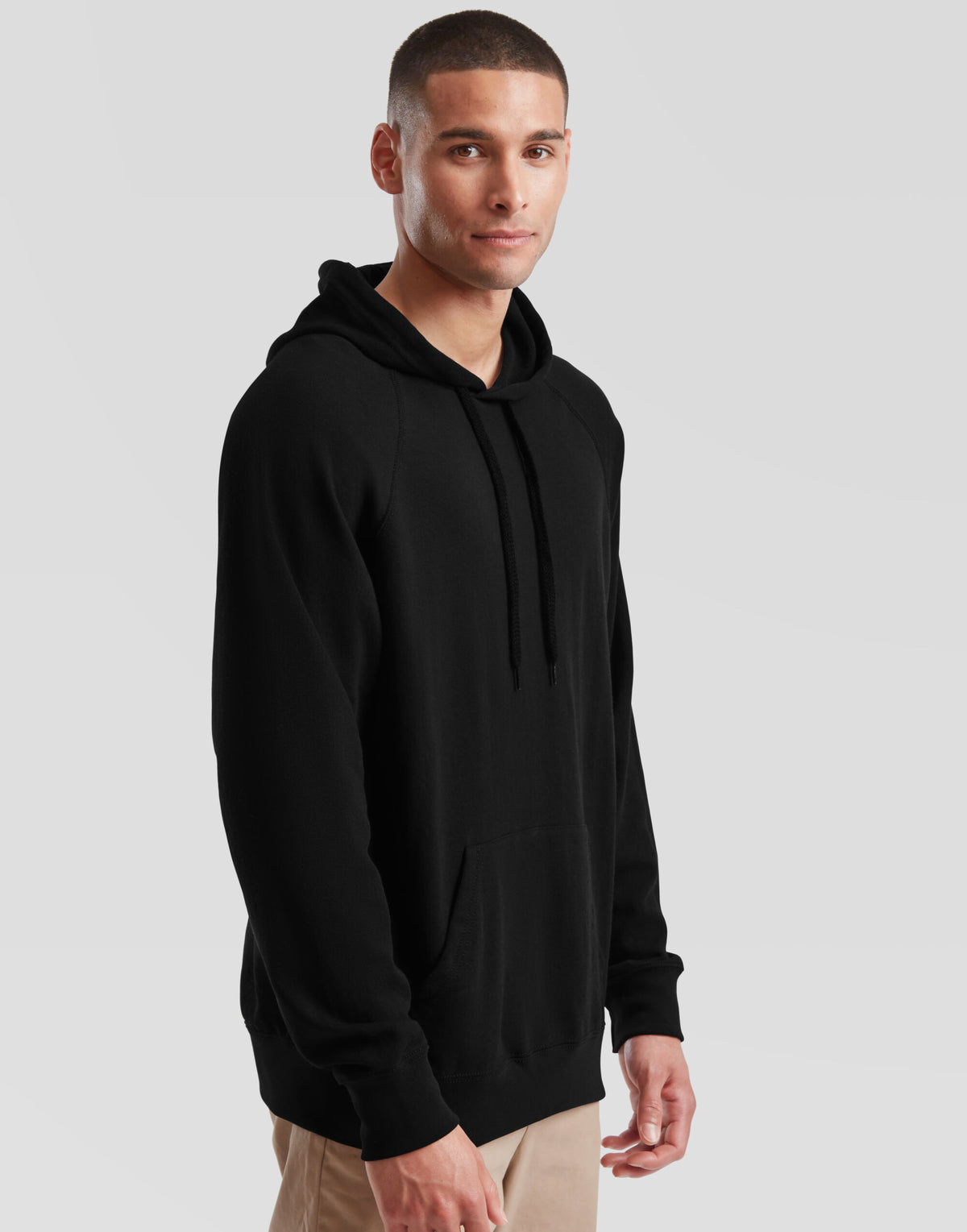 62140 FOTL Men's Lightweight Hooded Sweat - Black - 62140