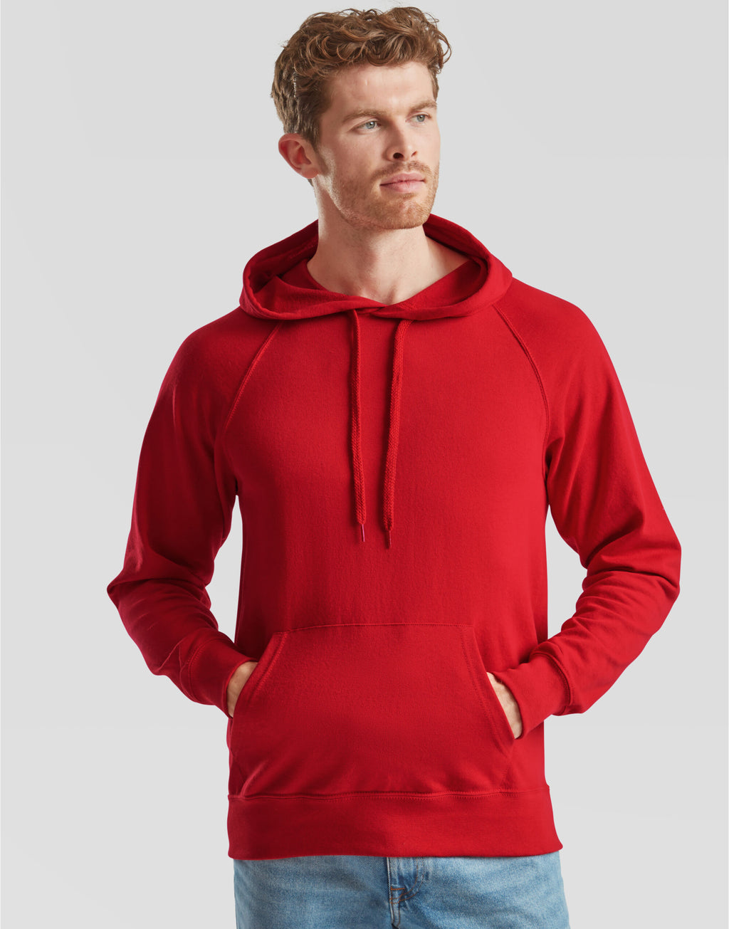 62140 FOTL Men's Lightweight Hooded Sweat - Red - 62140