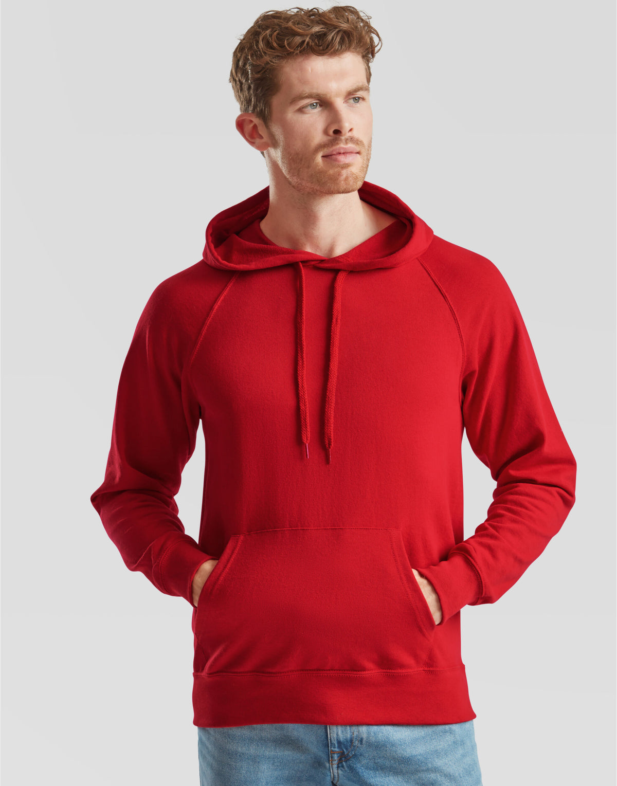 62140 FOTL Men's Lightweight Hooded Sweat - Red - 62140