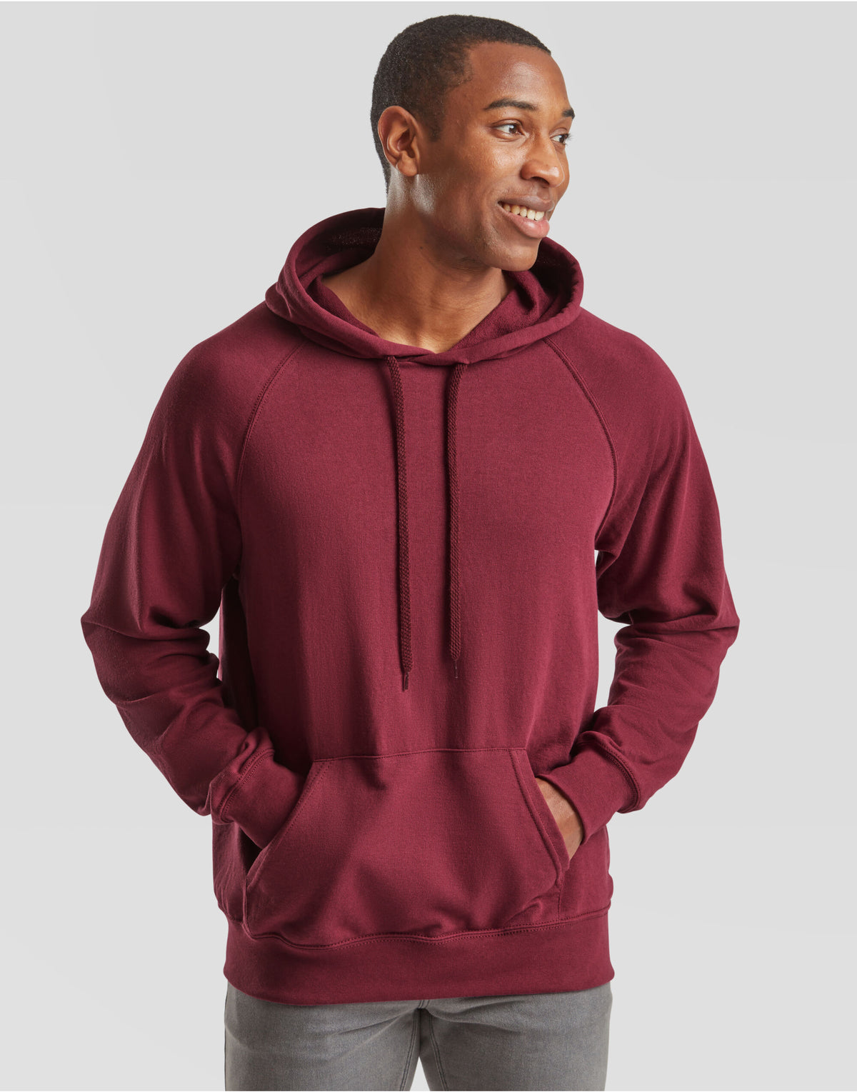 62140 FOTL Men's Lightweight Hooded Sweat - Burgundy - 62140