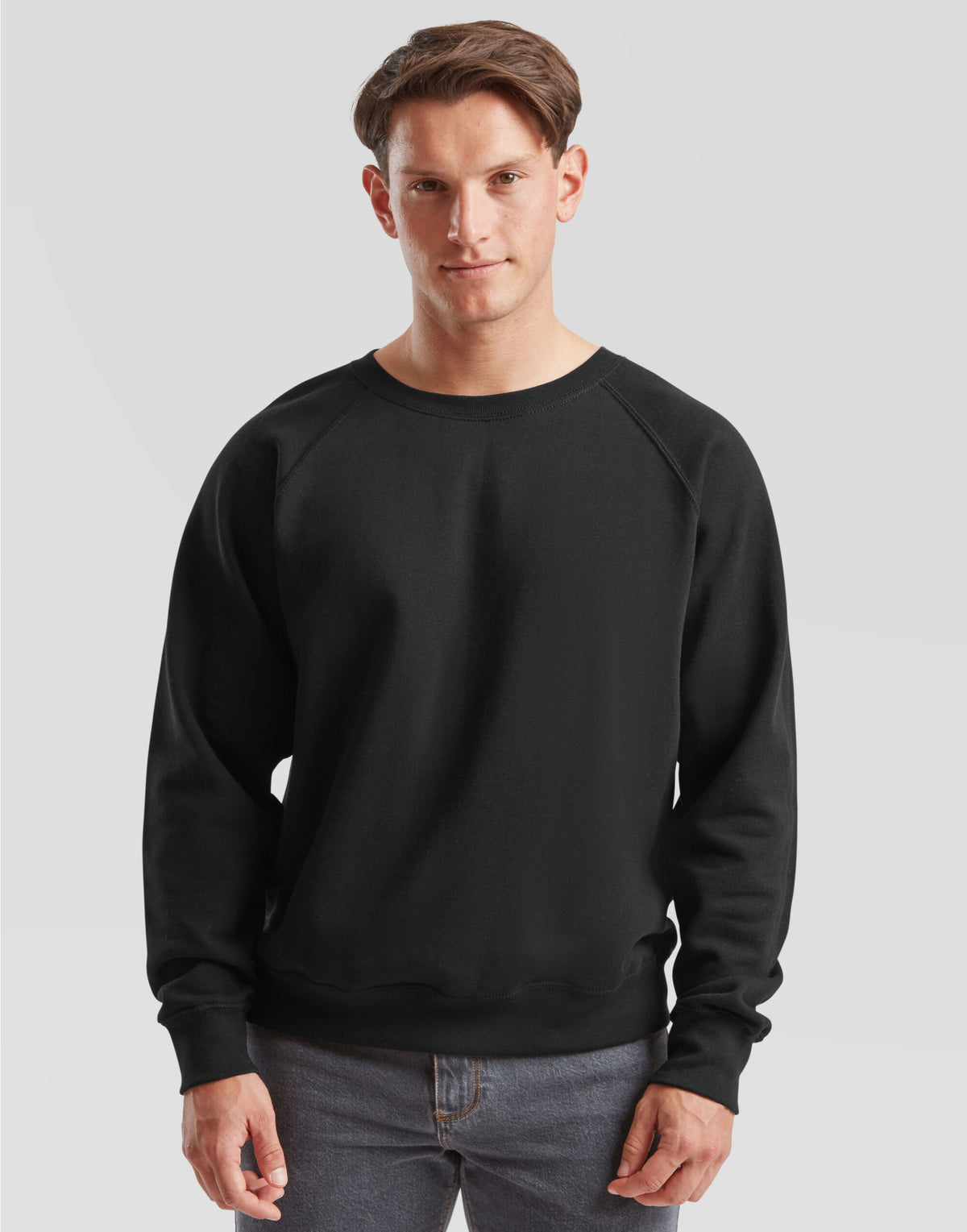 62216 FOTL Mens Classic Raglan Sweat - Black - 62216