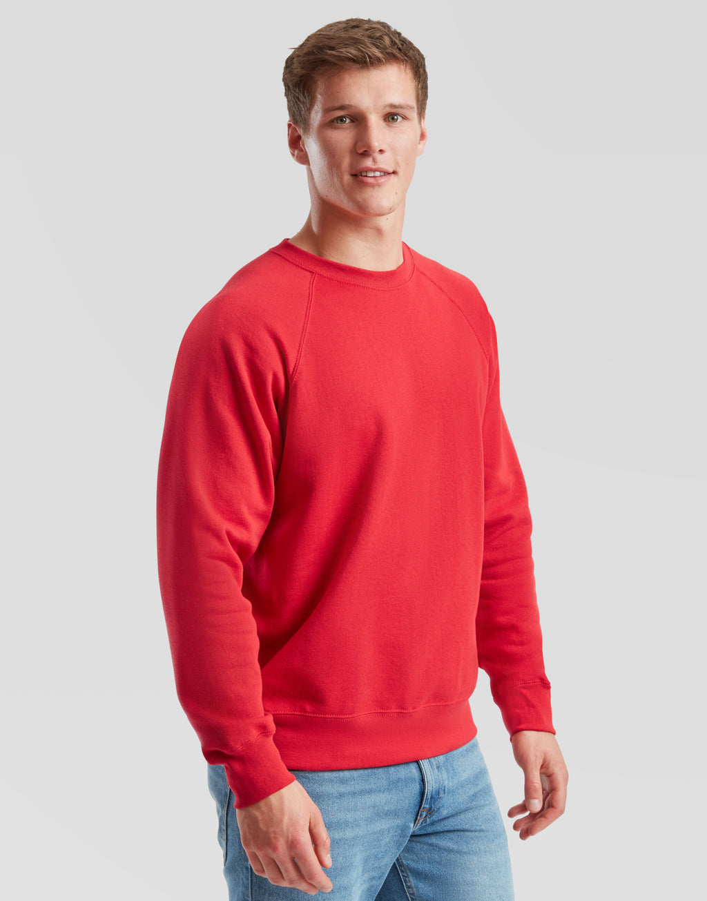 62216 FOTL Mens Classic Raglan Sweat - Red - 62216