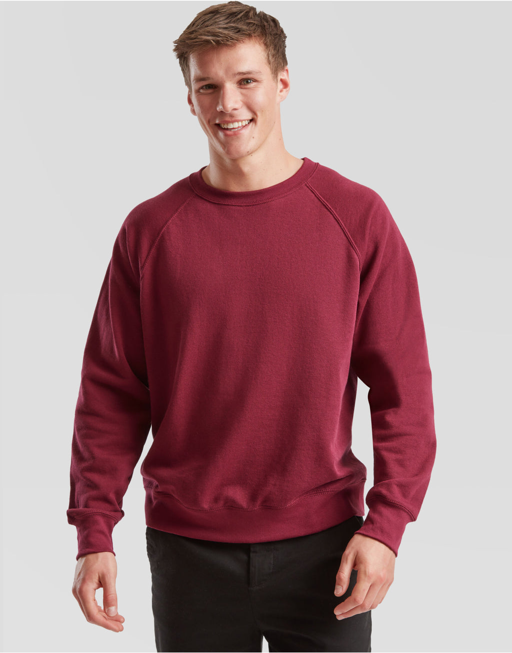 62216 FOTL Mens Classic Raglan Sweat - Burgundy - 62216