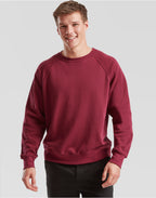 62216 FOTL Mens Classic Raglan Sweat - Burgundy - 62216