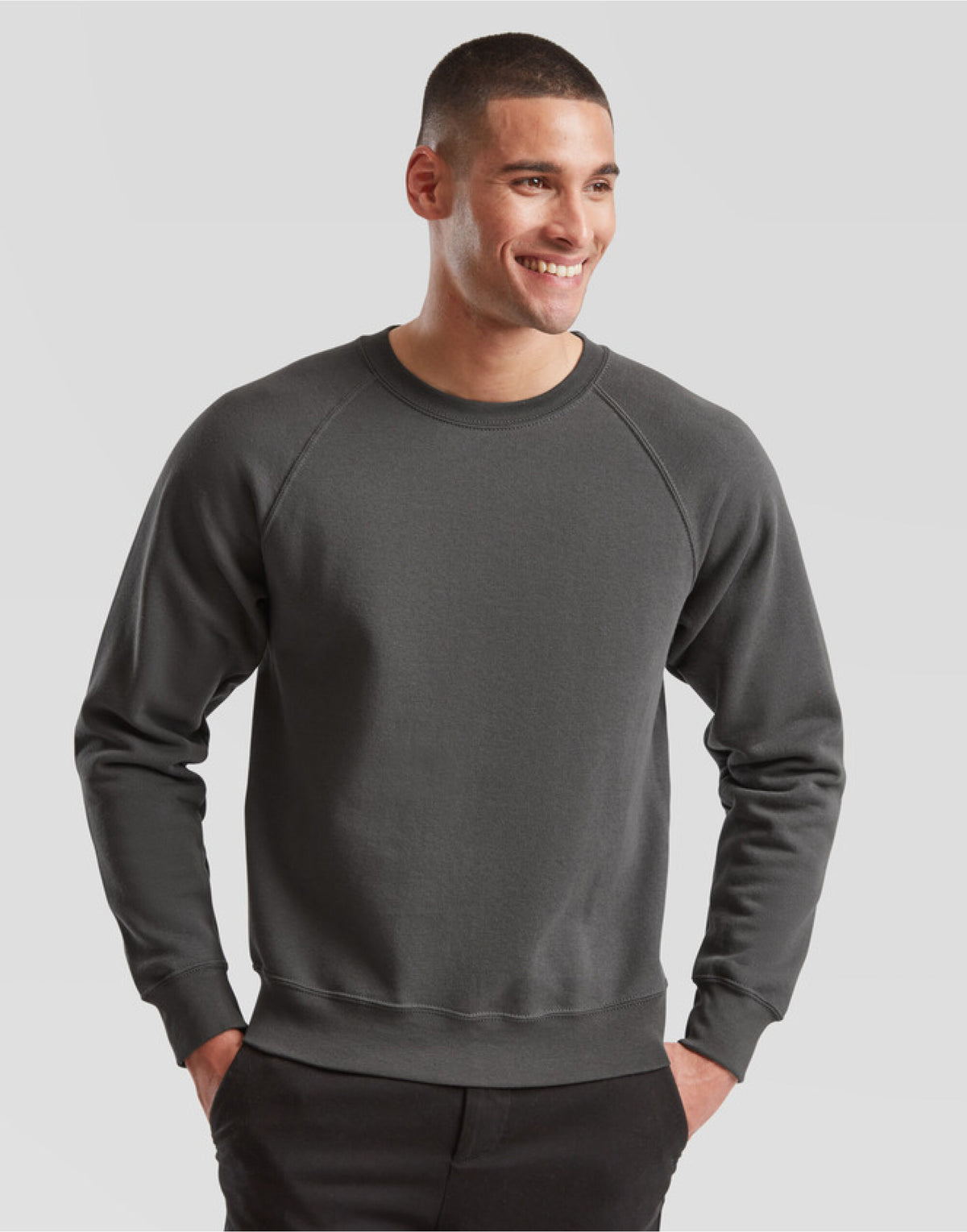 62216 FOTL Mens Classic Raglan Sweat - Light Graphite - 62216